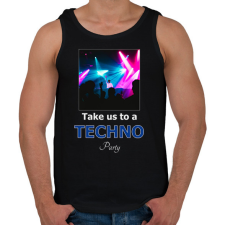 PRINTFASHION take us a techno party - Férfi atléta - Fekete atléta, trikó