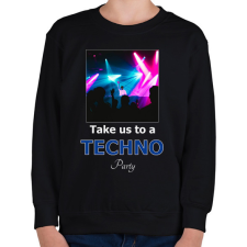 PRINTFASHION take us a techno party - Gyerek pulóver - Fekete gyerek pulóver, kardigán