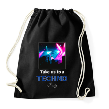 PRINTFASHION take us a techno party - Sportzsák, Tornazsák - Fekete tornazsák