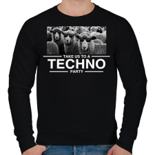 PRINTFASHION Take us Techno Party - Férfi pulóver - Fekete férfi pulóver, kardigán