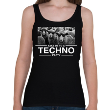 PRINTFASHION Take us Techno Party - Női atléta - Fekete női trikó