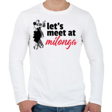 PRINTFASHION Találkozzunk a Milongán - Férfi hosszú ujjú póló - Fehér