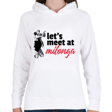 PRINTFASHION Találkozzunk a Milongán - Női kapucnis pulóver - Fehér női pulóver, kardigán