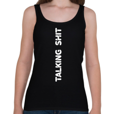 PRINTFASHION Talking shit - fehér - Női atléta - Fekete női trikó