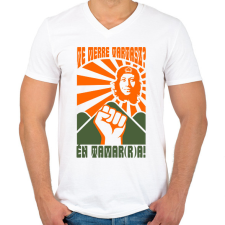 PRINTFASHION tamara_gevara02_2Q - Férfi V-nyakú póló - Fehér férfi póló