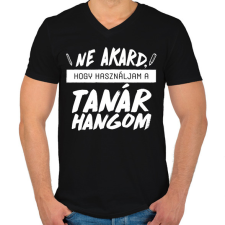 PRINTFASHION Tanár hang - Férfi V-nyakú póló - Fekete férfi póló