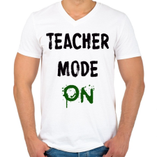 PRINTFASHION TANÁR MÓD BE - Férfi V-nyakú póló - Fehér férfi póló