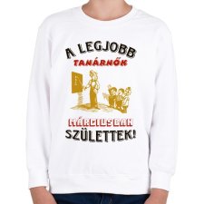 PRINTFASHION Tanárnő szülinapja március - Gyerek pulóver - Fehér gyerek pulóver, kardigán