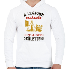 PRINTFASHION Tanárnő szülinapja november - Férfi kapucnis pulóver - Fehér