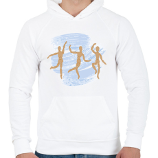 PRINTFASHION Tánc - Férfi kapucnis pulóver - Fehér