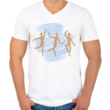 PRINTFASHION Tánc - Férfi V-nyakú póló - Fehér férfi póló