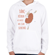 PRINTFASHION Tánc közben - Gyerek kapucnis pulóver - Fehér