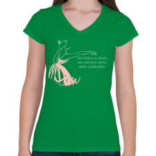 PRINTFASHION Tánc - Női V-nyakú póló - Zöld női póló