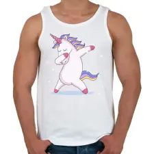 PRINTFASHION Táncoló unikornis - Férfi atléta - Fehér atléta, trikó