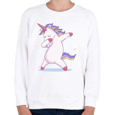 PRINTFASHION Táncoló unikornis - Gyerek pulóver - Fehér