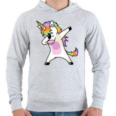 PRINTFASHION Táncos unikornis - Férfi kapucnis pulóver - Sport szürke