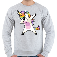 PRINTFASHION Táncos unikornis - Férfi pulóver - Sport szürke