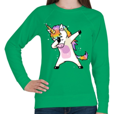 PRINTFASHION Táncos unikornis - Női pulóver - Zöld
