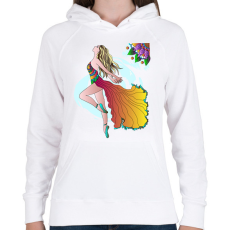 PRINTFASHION Táncosnő - Női kapucnis pulóver - Fehér