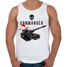 PRINTFASHION Tank Commander - Férfi atléta - Fehér atléta, trikó