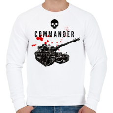 PRINTFASHION Tank Commander - Férfi pulóver - Fehér