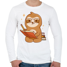 PRINTFASHION Tanuló lajhár - Férfi hosszú ujjú póló - Fehér