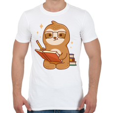 PRINTFASHION Tanuló lajhár - Férfi póló - Fehér