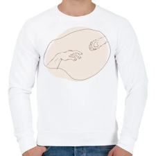 PRINTFASHION Tapancs érintés  - Férfi pulóver - Fehér férfi pulóver, kardigán