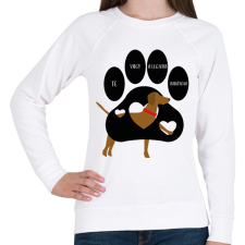 PRINTFASHION Tappancsos vizsla - Női pulóver - Fehér női pulóver, kardigán