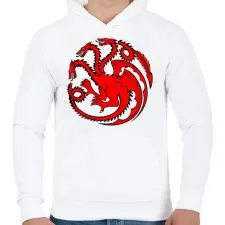 PRINTFASHION Targaryen címer - Férfi kapucnis pulóver - Fehér férfi pulóver, kardigán