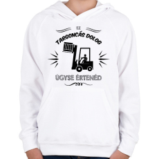 PRINTFASHION Targoncás dolog - Gyerek kapucnis pulóver - Fehér