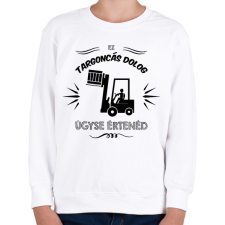 PRINTFASHION Targoncás dolog - Gyerek pulóver - Fehér gyerek pulóver, kardigán