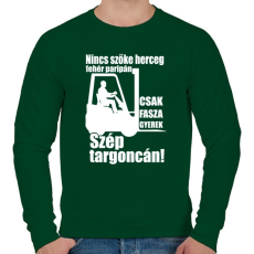 PRINTFASHION Targoncás - Férfi pulóver - Sötétzöld