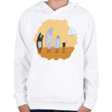 PRINTFASHION Tárhely evolúció - Gyerek kapucnis pulóver - Fehér