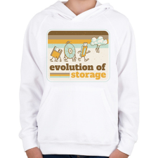 PRINTFASHION Tárhely evolució - Gyerek kapucnis pulóver - Fehér gyerek pulóver, kardigán