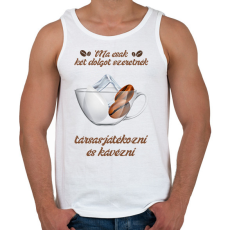 PRINTFASHION Társasjáték és kávé - Férfi atléta - Fehér