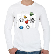 PRINTFASHION Társasjáték est - Férfi hosszú ujjú póló - Fehér férfi póló
