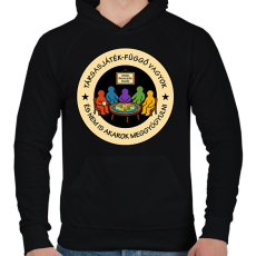 PRINTFASHION Társasjáték-függő - Férfi kapucnis pulóver - Fekete