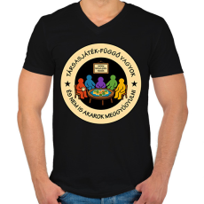 PRINTFASHION Társasjáték-függő - Férfi V-nyakú póló - Fekete