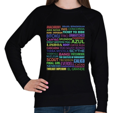 PRINTFASHION Társasjátékok - Női pulóver - Fekete