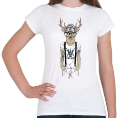 PRINTFASHION Tattoed Deer - Női póló - Fehér