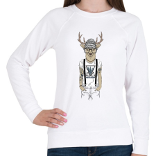 PRINTFASHION Tattoed Deer - Női pulóver - Fehér női pulóver, kardigán