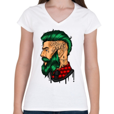 PRINTFASHION Tattoo - Női V-nyakú póló - Fehér női póló