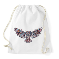 PRINTFASHION Tattoo style Owl - Sportzsák, Tornazsák - Fehér tornazsák