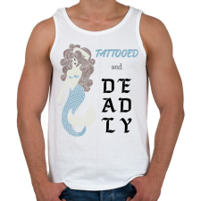 PRINTFASHION Tattooed and deadly - Férfi atléta - Fehér atléta, trikó