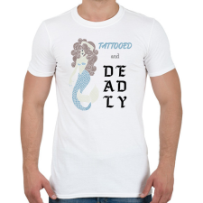 PRINTFASHION Tattooed and deadly - Férfi póló - Fehér férfi póló