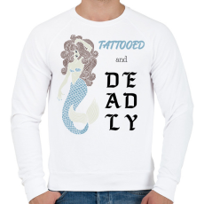 PRINTFASHION Tattooed and deadly - Férfi pulóver - Fehér