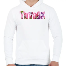 PRINTFASHION Tavasz - Férfi kapucnis pulóver - Fehér