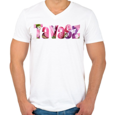 PRINTFASHION Tavasz - Férfi V-nyakú póló - Fehér