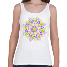 PRINTFASHION Tavaszi mandala - Női atléta - Fehér női trikó